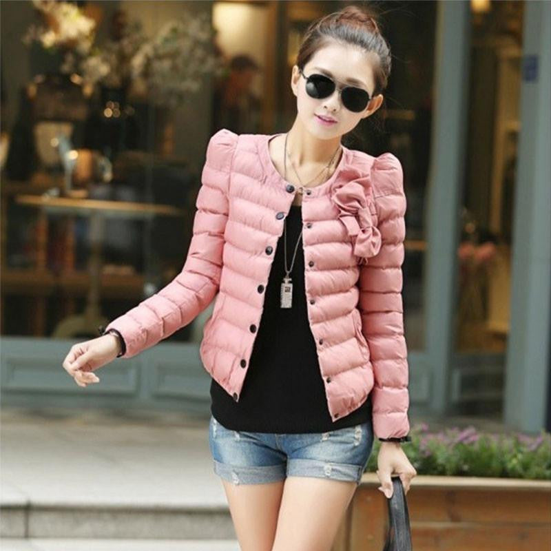 women ZAB jacket to keep warm ladies fashion bow Slim short jacket Outerwear