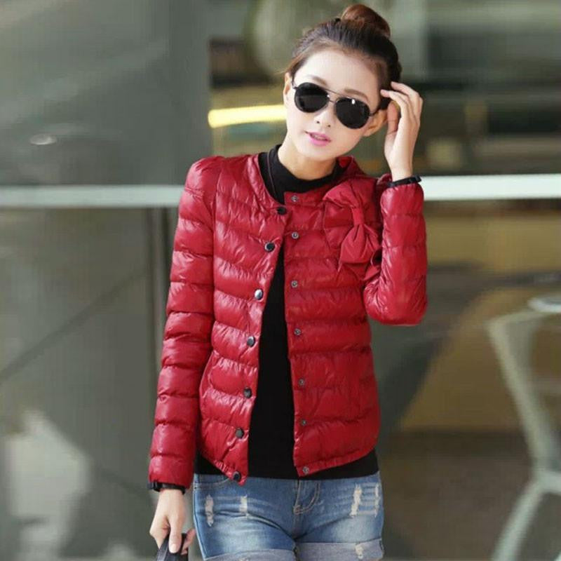 women ZAB jacket to keep warm ladies fashion bow Slim short jacket Outerwear