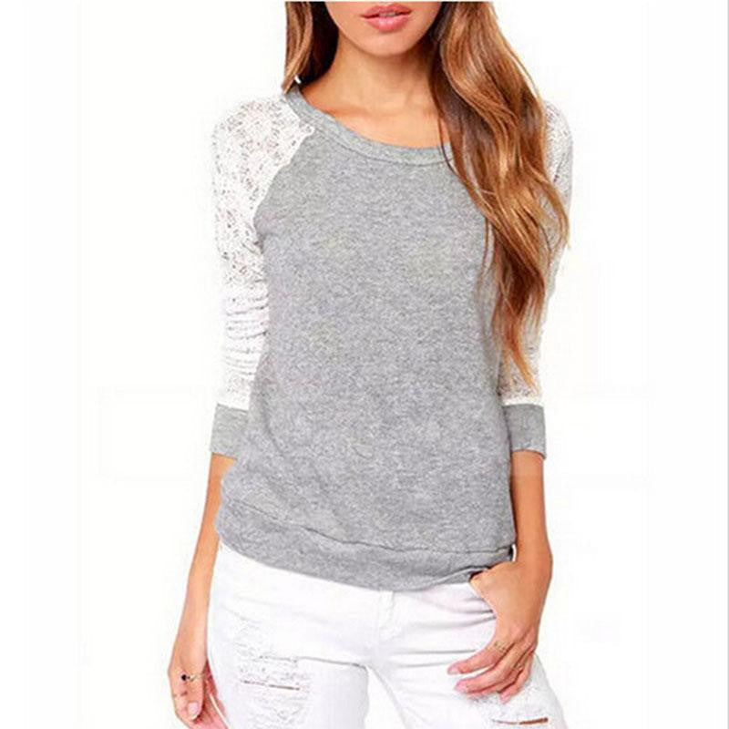 Women Sweatshirts Backless Embroidery Lace Casual Hoodies Long Sleeve Sweatshirts Ladies