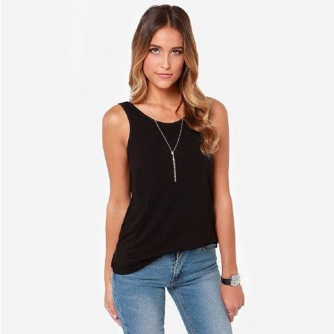 Online discount shop Australia - Hot Women Lady Black Grey Deep-V Backless Sleeveless  Tank Top Sexy Vest Shirt Elastic Cotton Casual T-Shirts