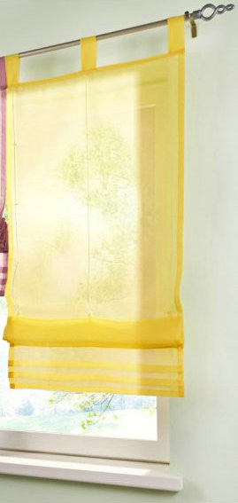 Popular Solid Color Kitchen Balcony Voile Blinds Sheer Window Curtain 1PC