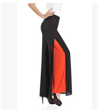 Pantalon Femme Casual Capris Super Drape Chiffon Pants Wide Leg Casual Pants Female Trousers Women Pants Plus Size