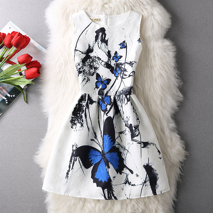 Print Summer Women Casual Dress Ethnic Ladies A-Line Party Evening Elegant Dresses Female Plus Size XL
