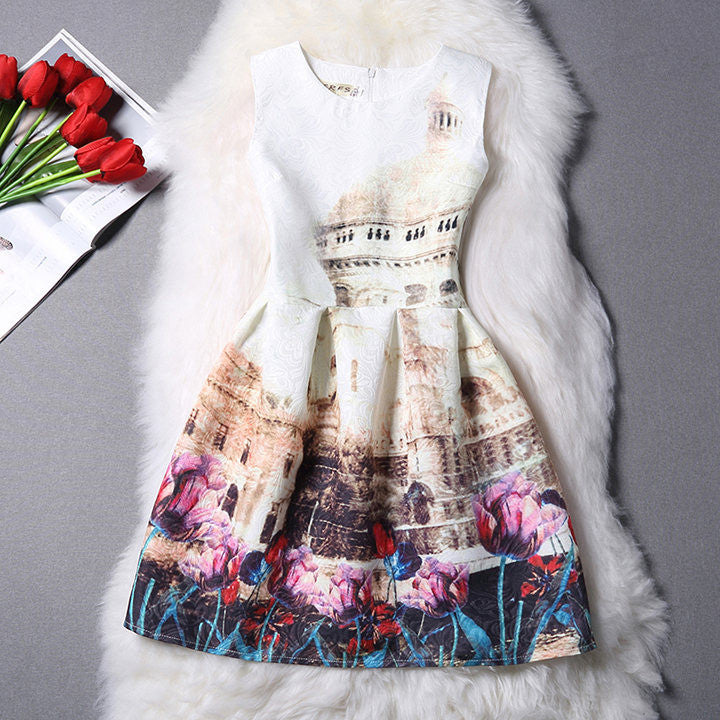 Print Summer Women Casual Dress Ethnic Ladies A-Line Party Evening Elegant Dresses Female Plus Size XL