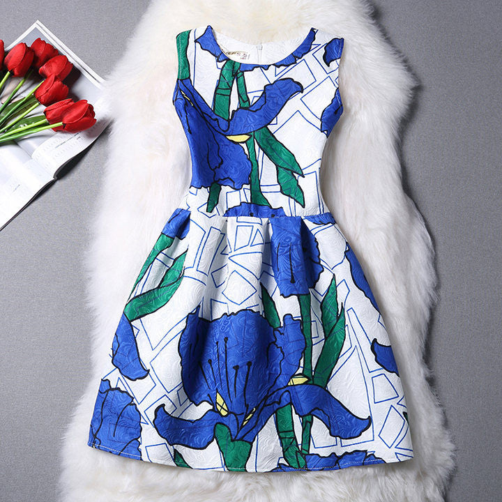 Print Summer Women Casual Dress Ethnic Ladies A-Line Party Evening Elegant Dresses Female Plus Size XL