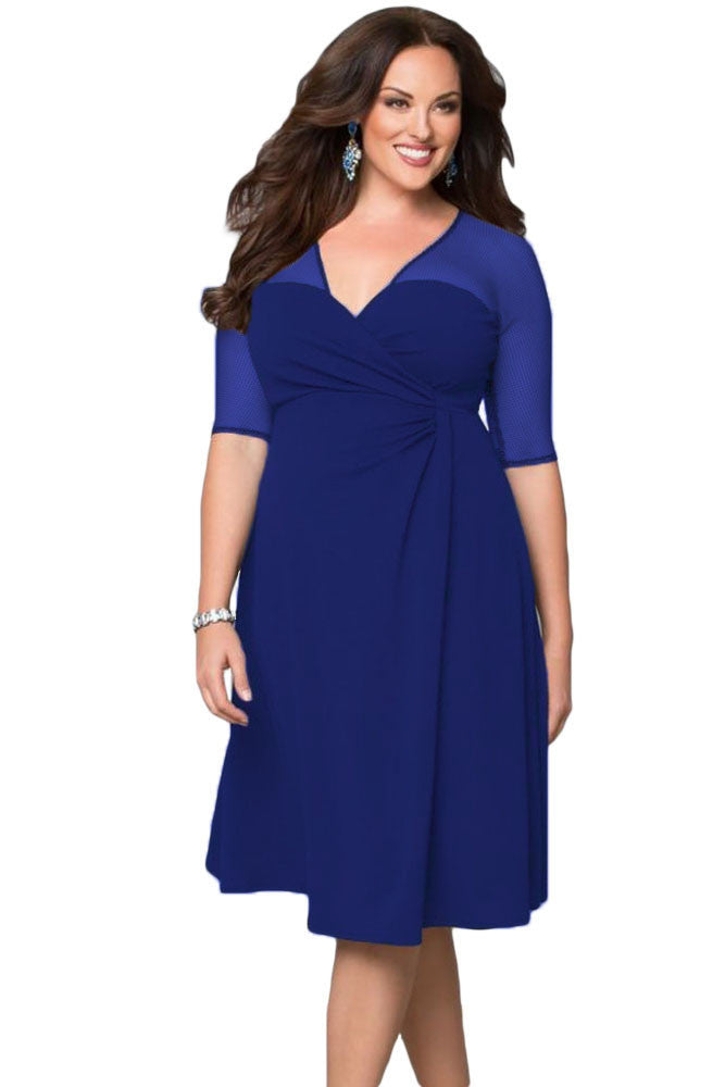 Online discount shop Australia - Hot XXL big size summer women Casual clothing for party Black V Neck Half Sleeve Sugar and Spice Plus Size dress LC60671