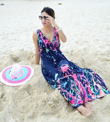 Online discount shop Australia - M-5XL summer style sexy women boho long dress beach maxi dress plus size floral print dress for women vestidos longo