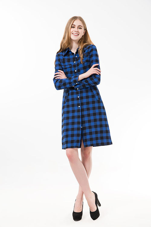 Online discount shop Australia - Dioufond Autumn Women Dress Long Plaid Casual Dress Long Sleeve Dresses Office Dresses Vestidos Robe Longue Femme Plus Size