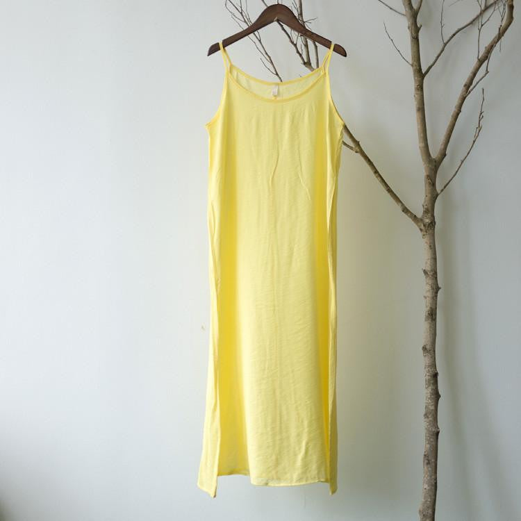 Summer Dress Solid Multi-Color Natural Silk Cotton Slips Dresses Plus Size Slip S200