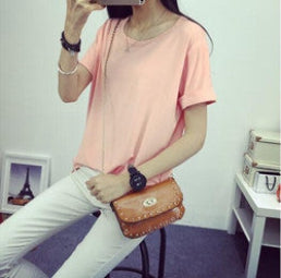 Online discount shop Australia - fashion Women's  Clothes Shirt O-neck Her boyfriend wind edge pure color