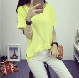 Online discount shop Australia - fashion Women's  Clothes Shirt O-neck Her boyfriend wind edge pure color