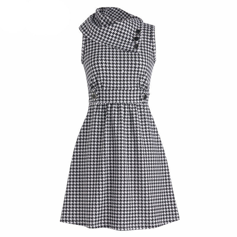 Online discount shop Australia - Nemidor Spring Women Elegant Irregular Collar Retro Button Swing Dresses Casual Sleeveless Party Midi Dress