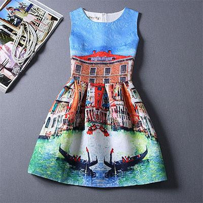 Women Dress O-Neck Sleeveless Short Dress Elegant Summer Dress Party Dresses