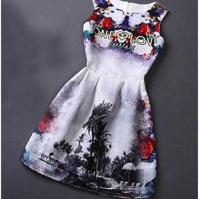 Women Dress O-Neck Sleeveless Short Dress Elegant Summer Dress Party Dresses