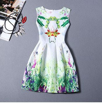 Women Dress O-Neck Sleeveless Short Dress Elegant Summer Dress Party Dresses