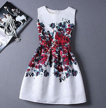 Women Dress O-Neck Sleeveless Short Dress Elegant Summer Dress Party Dresses