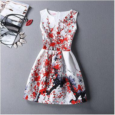Women Dress O-Neck Sleeveless Short Dress Elegant Summer Dress Party Dresses