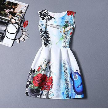 Women Dress O-Neck Sleeveless Short Dress Elegant Summer Dress Party Dresses