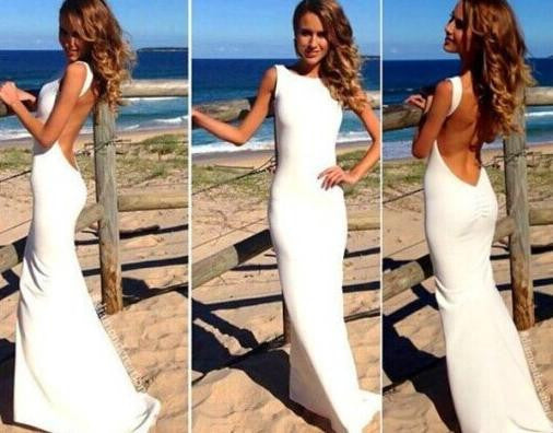 Summer Style Women Long Dress Backless Dress red white black Casual dress Floor-Length Vestidos de festa Longo 8069