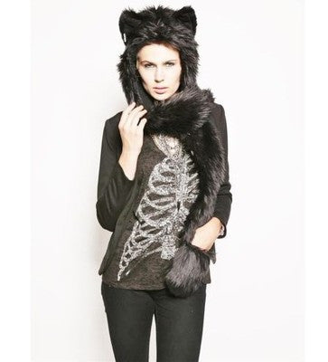 10 Styles Warm Winter Faux Animal Fur Hat Fluffy Plush Cap Dint Hood Scarf Shawl with Gloves Set Leopard Panda Hat Scarf Set - CelebritystyleFashion.com.au online clothing shop australia