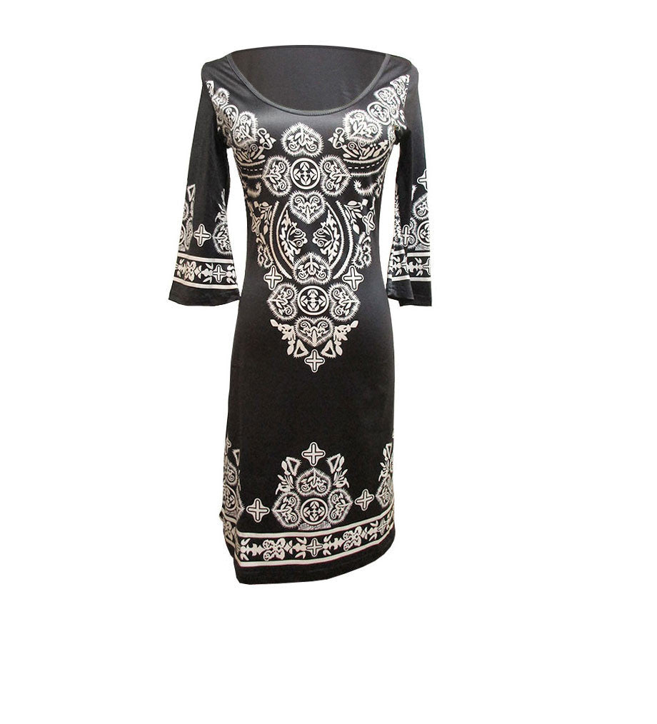 Online discount shop Australia - New Arrival Quality Europe And American Style Casual Print Fashion Elastic Sheath Women Summer Mini Dress Plus Size