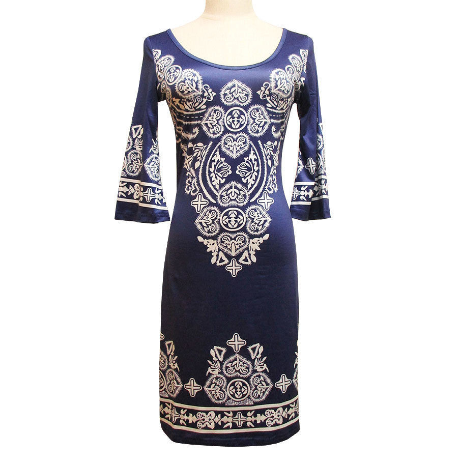 Online discount shop Australia - New Arrival Quality Europe And American Style Casual Print Fashion Elastic Sheath Women Summer Mini Dress Plus Size