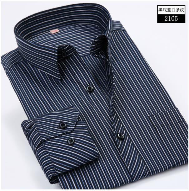 Plus 5XL 6XL Autumn New Men Striped Dress Shirts Formal Fashion Long Sleeve Brand Business Men Casual Shirts Regular Fit - CelebritystyleFashion.com.au online clothing shop australia