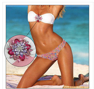 Online discount shop Australia - More Than 20 Designs High Quality Women Printing Bikini Set Swimwear Push Up Crystal Diamond Bikinis Monokini Swimsuit