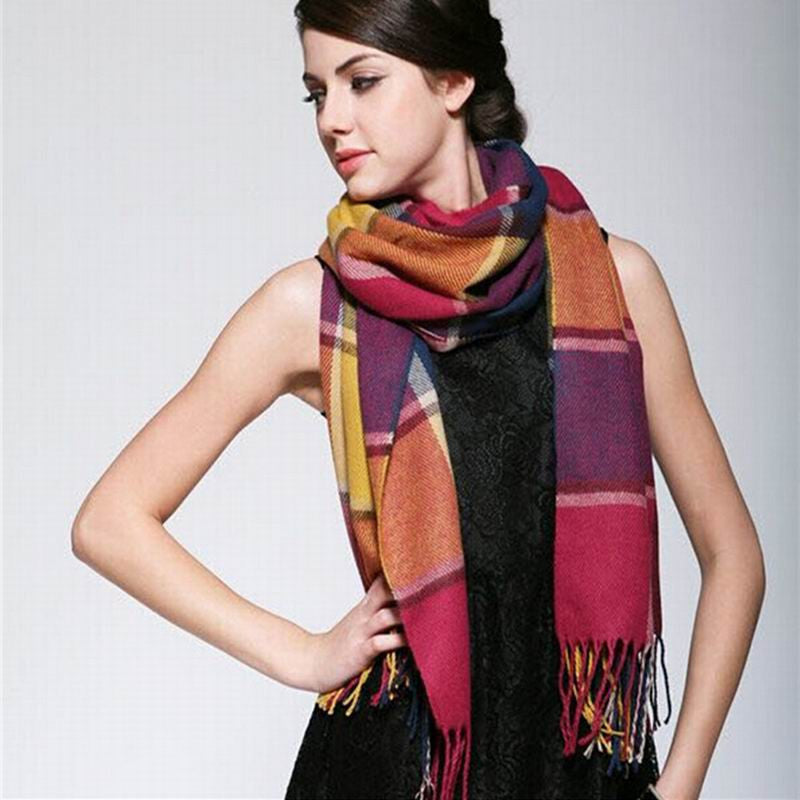 Online discount shop Australia - Fashion Wool Women Scarf Scarf Plaid Thick Large Scarf Women Warp