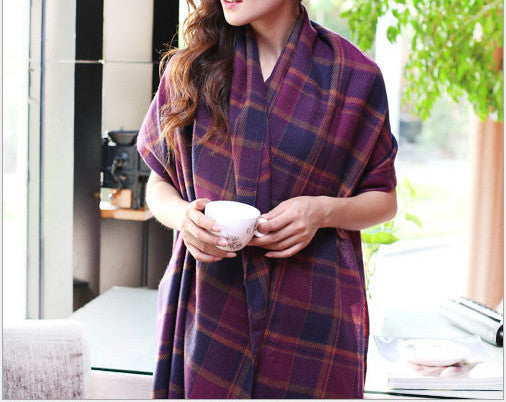 Online discount shop Australia - Fashion Wool Women Scarf Scarf Plaid Thick Large Scarf Women Warp
