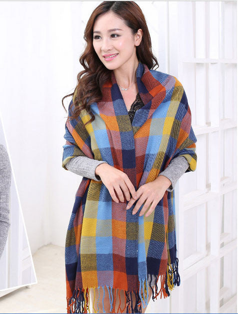 Online discount shop Australia - Fashion Wool Women Scarf Scarf Plaid Thick Large Scarf Women Warp