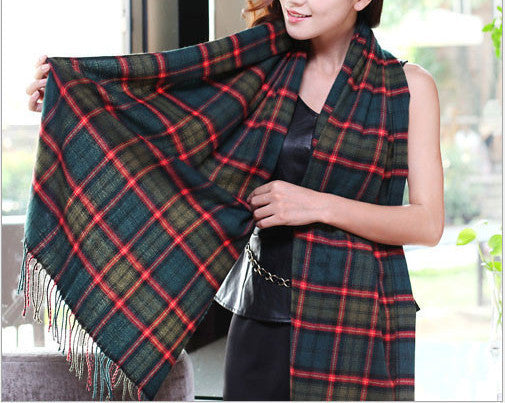 Online discount shop Australia - Fashion Wool Women Scarf Scarf Plaid Thick Large Scarf Women Warp