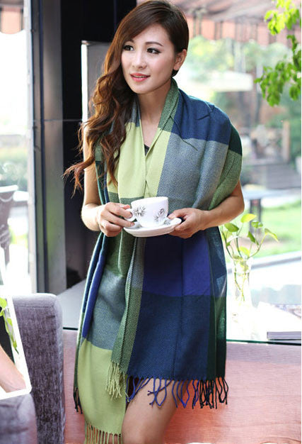 Online discount shop Australia - Fashion Wool Women Scarf Scarf Plaid Thick Large Scarf Women Warp