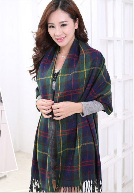 Online discount shop Australia - Fashion Wool Women Scarf Scarf Plaid Thick Large Scarf Women Warp