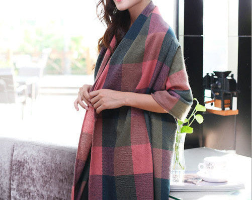 Online discount shop Australia - Fashion Wool Women Scarf Scarf Plaid Thick Large Scarf Women Warp