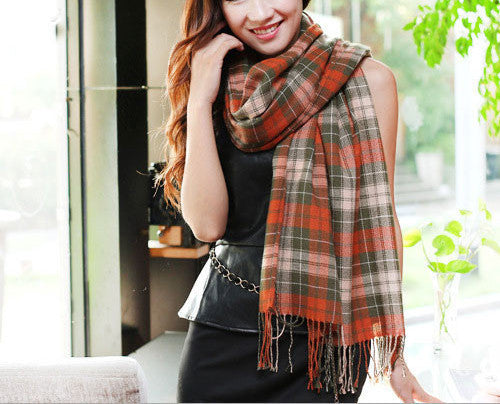 Online discount shop Australia - Fashion Wool Women Scarf Scarf Plaid Thick Large Scarf Women Warp