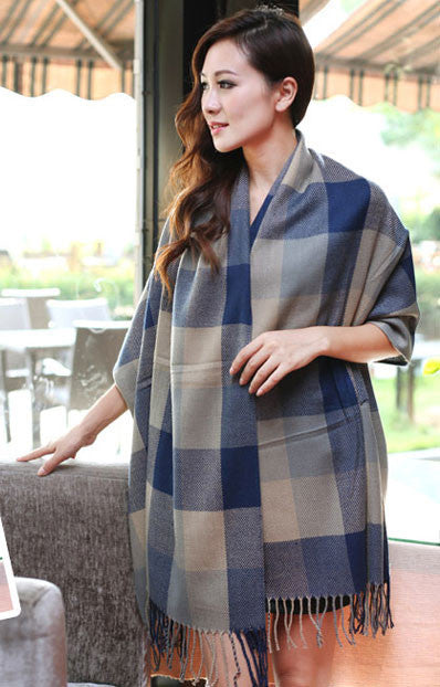 Online discount shop Australia - Fashion Wool Women Scarf Scarf Plaid Thick Large Scarf Women Warp