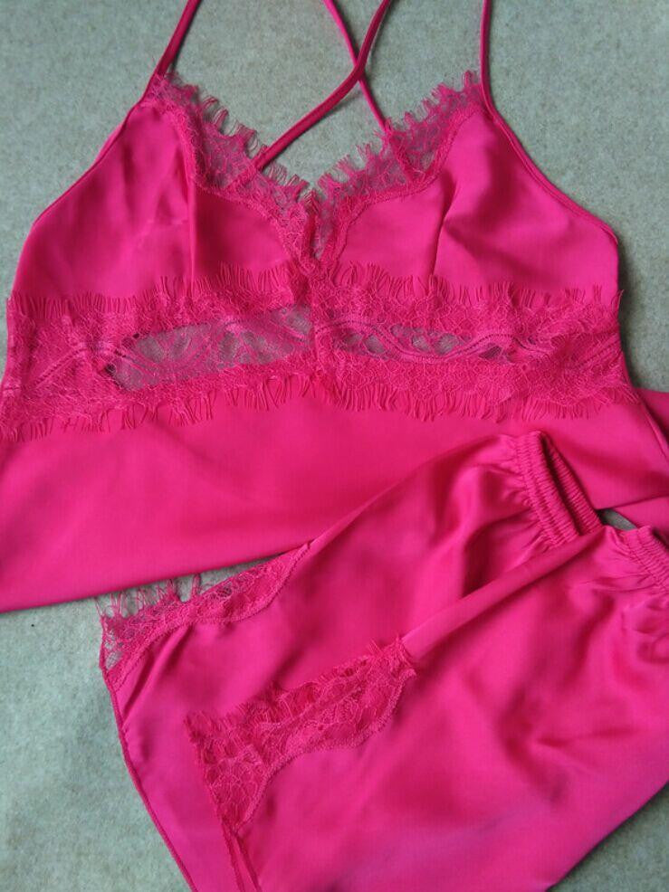 pijamas set Women Sleep set Deep V-neck Spaghetti Strap Shorts pijama women pajama sets