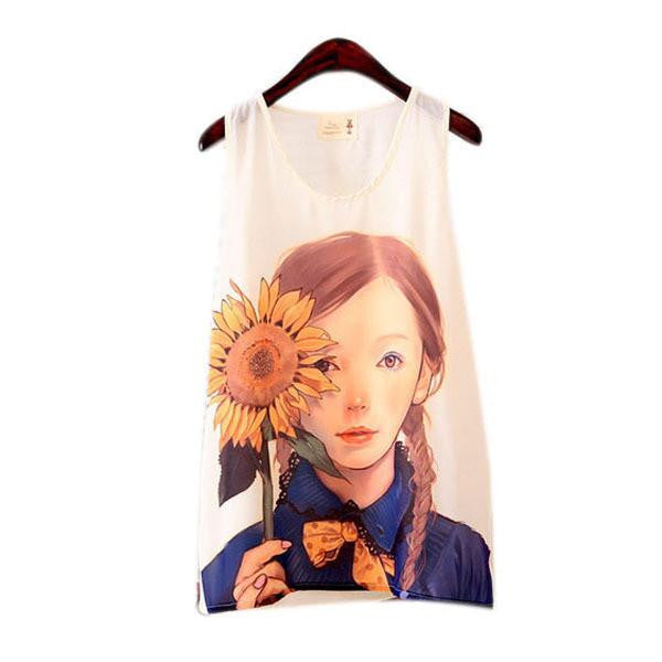 Online discount shop Australia - Lovely Fashion Women Girls Sleeveless Vest Tank Cami Tops Blouse Casual  Free Shippping