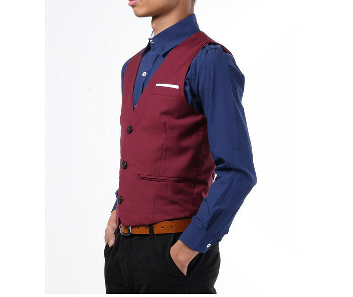 Online discount shop Australia - New Arrival Mens Slim Fit Vest Suit Three Buttons Men's Fitted Leisure Waistcoat Casual Business Jacket Tops