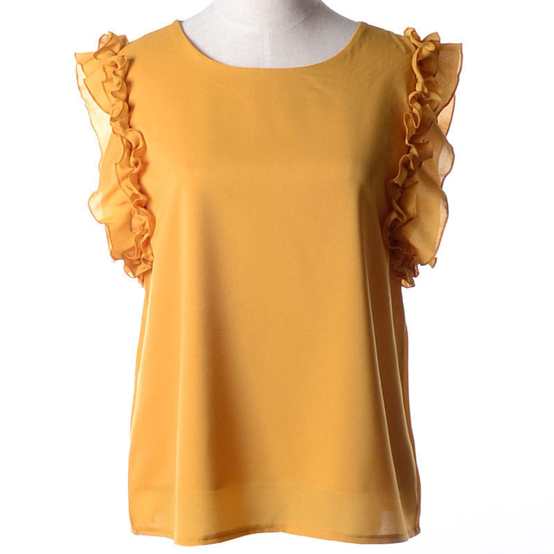 Online discount shop Australia - Cute Tops Shirt Women S-XL O Neck Puff Sleeve Pullover Lace Bow Chiffon Shirt Blouse Plus Size