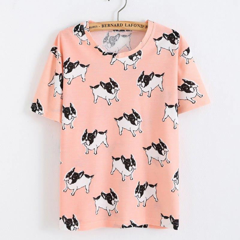 Women T Shirt Loose Women Retro Printed Short-sleeved T-shirt National style tops Tees