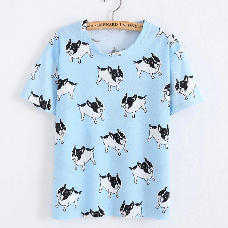 Women T Shirt Loose Women Retro Printed Short-sleeved T-shirt National style tops Tees
