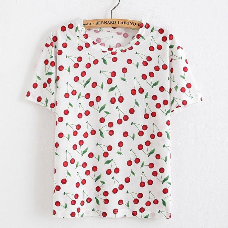Women T Shirt Loose Women Retro Printed Short-sleeved T-shirt National style tops Tees