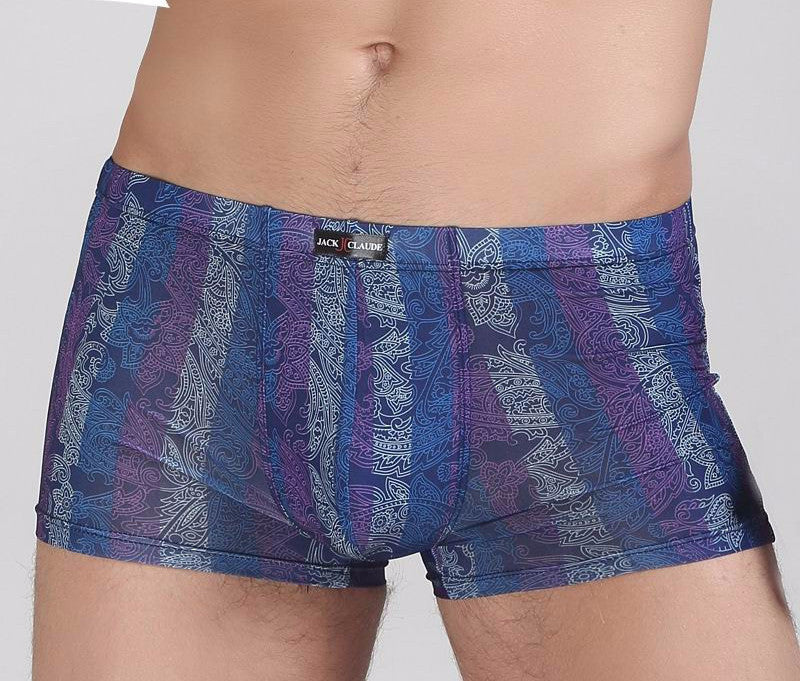 Online discount shop Australia - Breathable Men Underwear Boxers Shorts U Convex Male Pants Sexy Ice Silk Printing Man Underpants