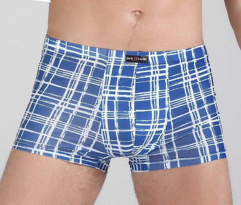 Online discount shop Australia - Breathable Men Underwear Boxers Shorts U Convex Male Pants Sexy Ice Silk Printing Man Underpants