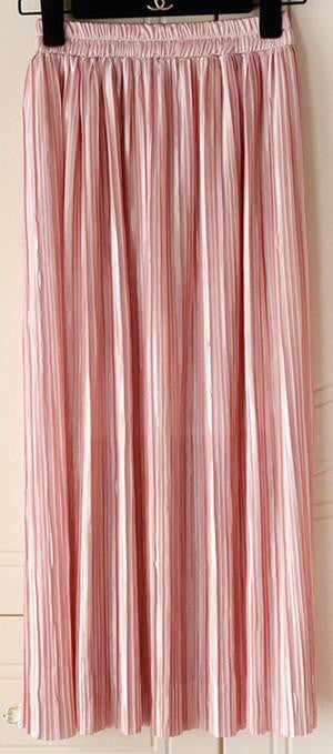 Women Fashion Gold Sequined Skirts Female Black Red Green High Waist Pleated Midi Novelty Midi Skirts