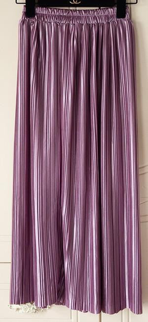 Women Fashion Gold Sequined Skirts Female Black Red Green High Waist Pleated Midi Novelty Midi Skirts