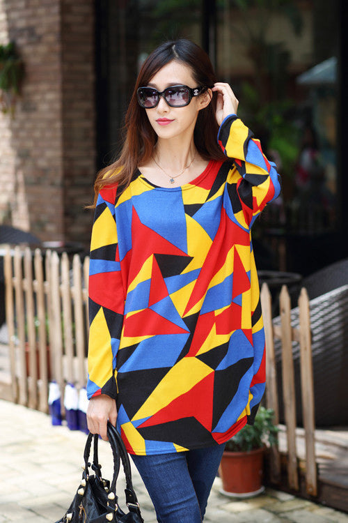 Online discount shop Australia - Autumn winter women dress plus size ropa mujer long sleeve o-neck print tunic tops loose vestidos invierno woman clothes