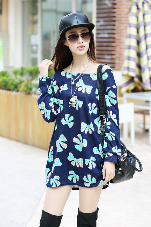 Online discount shop Australia - Autumn winter women dress plus size ropa mujer long sleeve o-neck print tunic tops loose vestidos invierno woman clothes